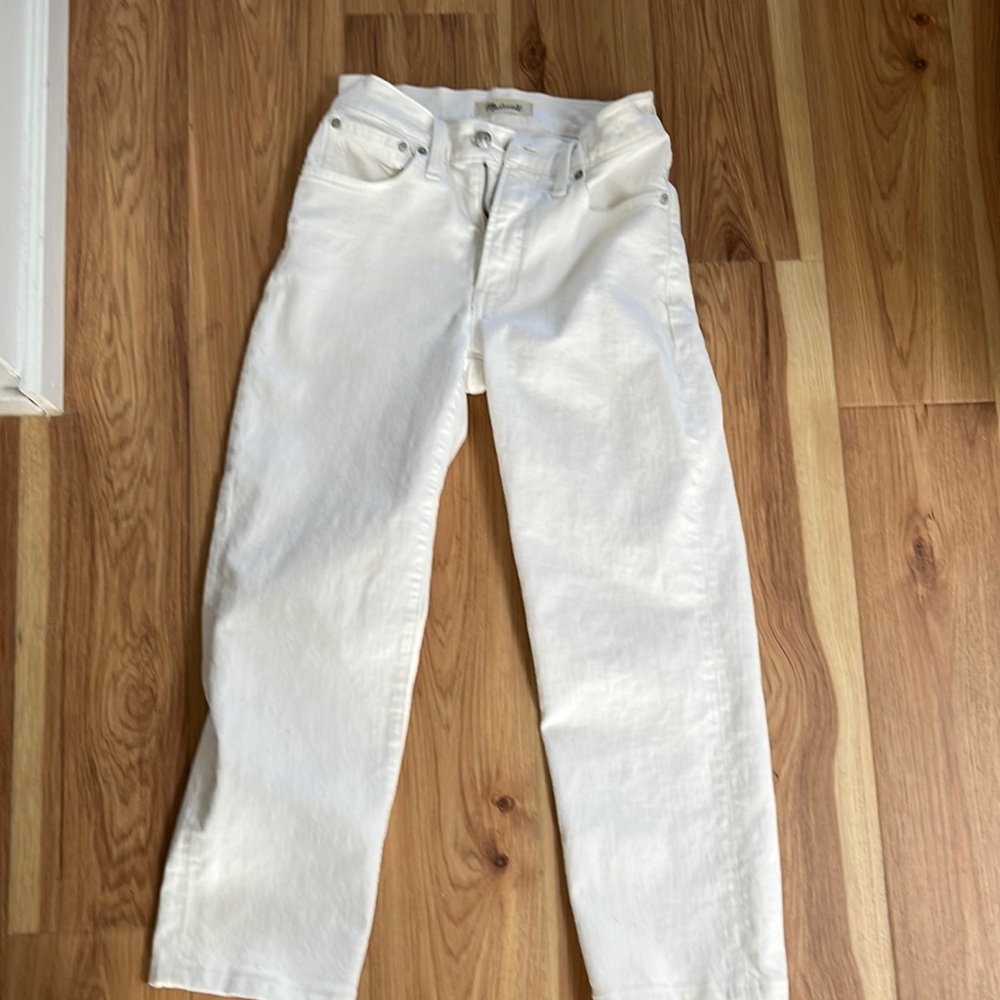 Madewell white straight pants 25